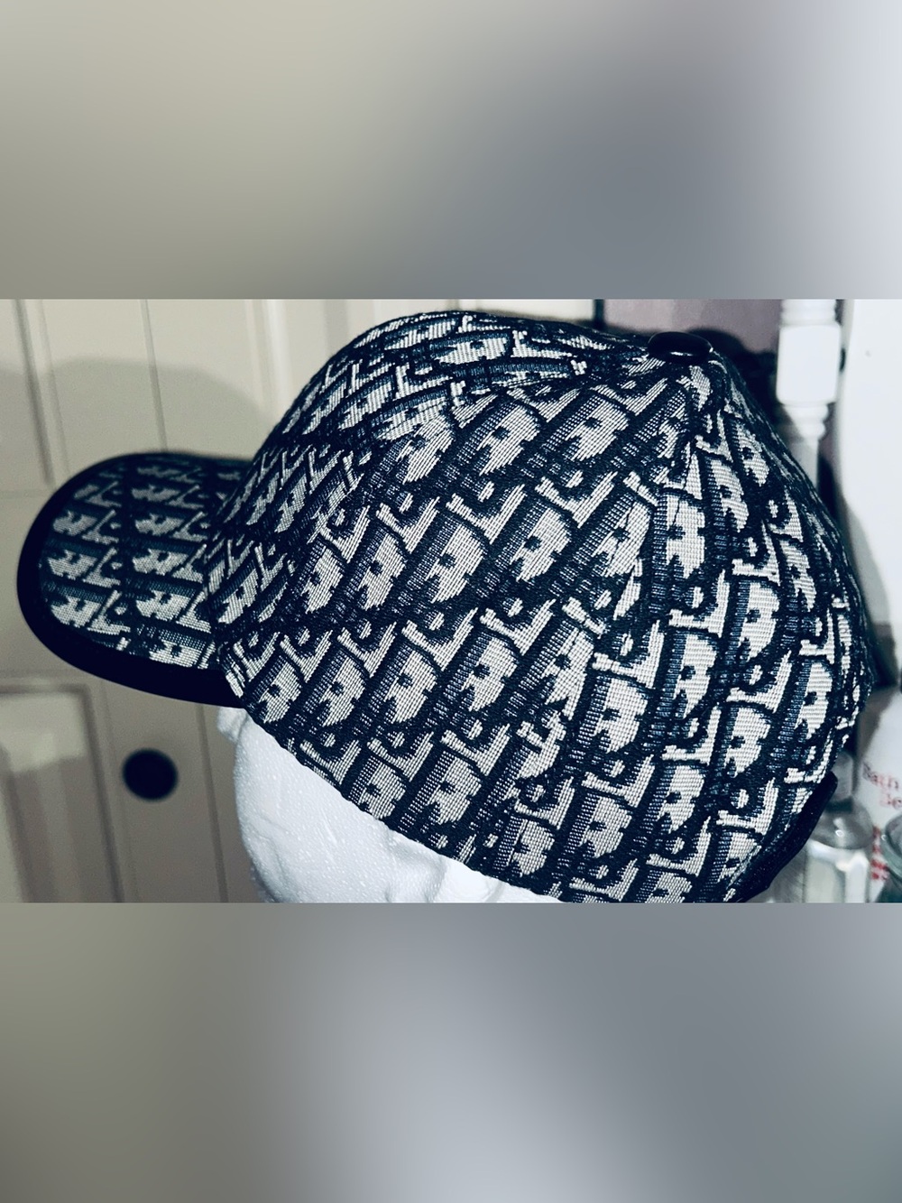 Dior Blue and White Oblique Logo Baseball Cap Adjustable (Small-medium) - Picture 4 of 7